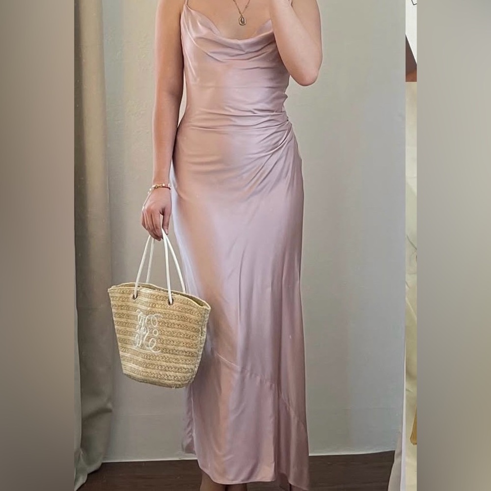 Zara Pink Satin Dress